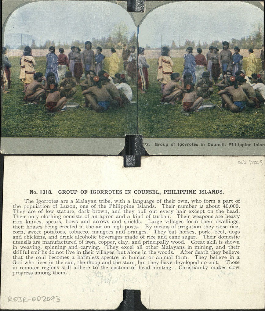 Group of Igorrotes [Igorots] in Council, Philippine Islands.